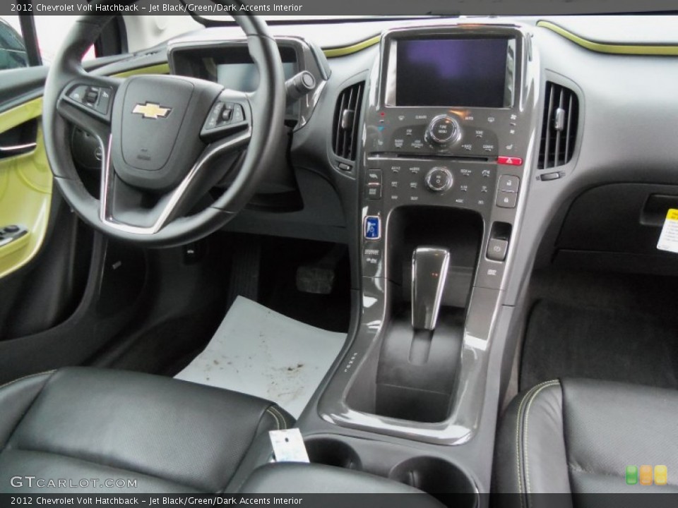 Jet Black/Green/Dark Accents Interior Dashboard for the 2012 Chevrolet Volt Hatchback #75846148