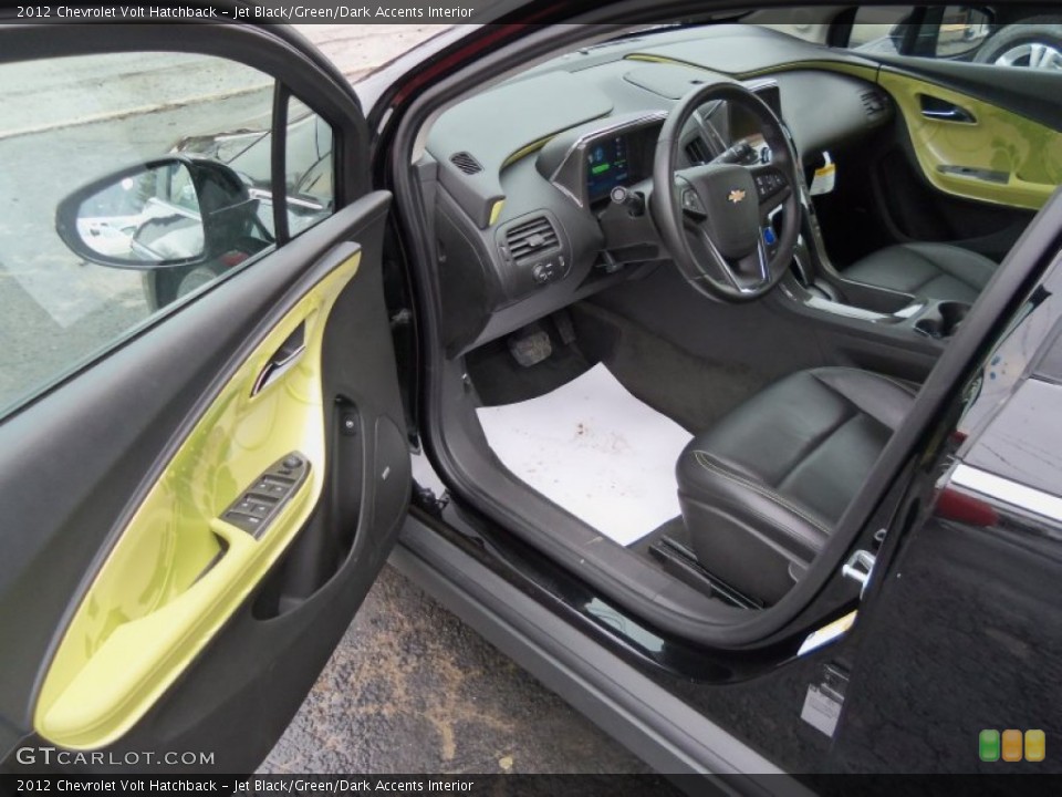 Jet Black/Green/Dark Accents Interior Prime Interior for the 2012 Chevrolet Volt Hatchback #75846199