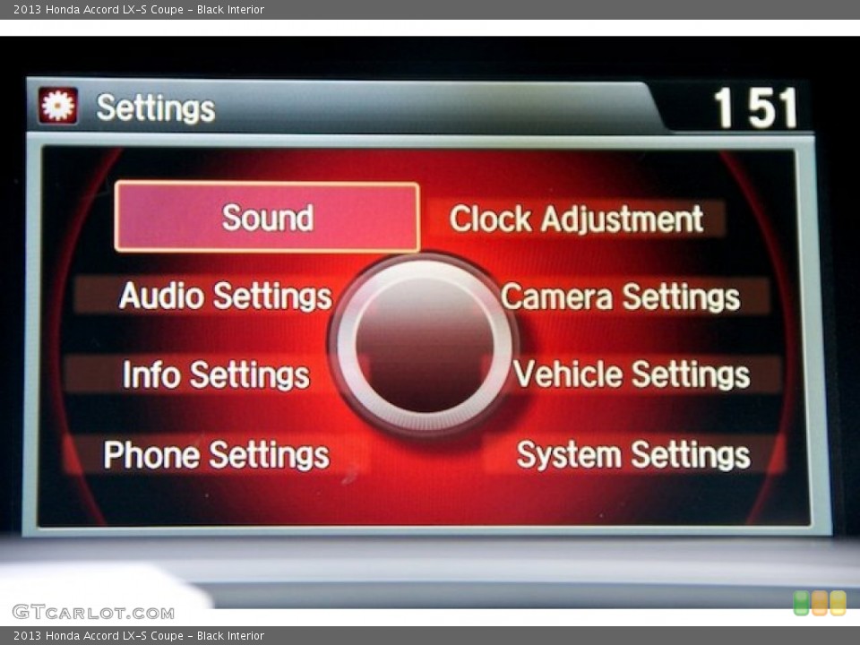 Black Interior Controls for the 2013 Honda Accord LX-S Coupe #75851005