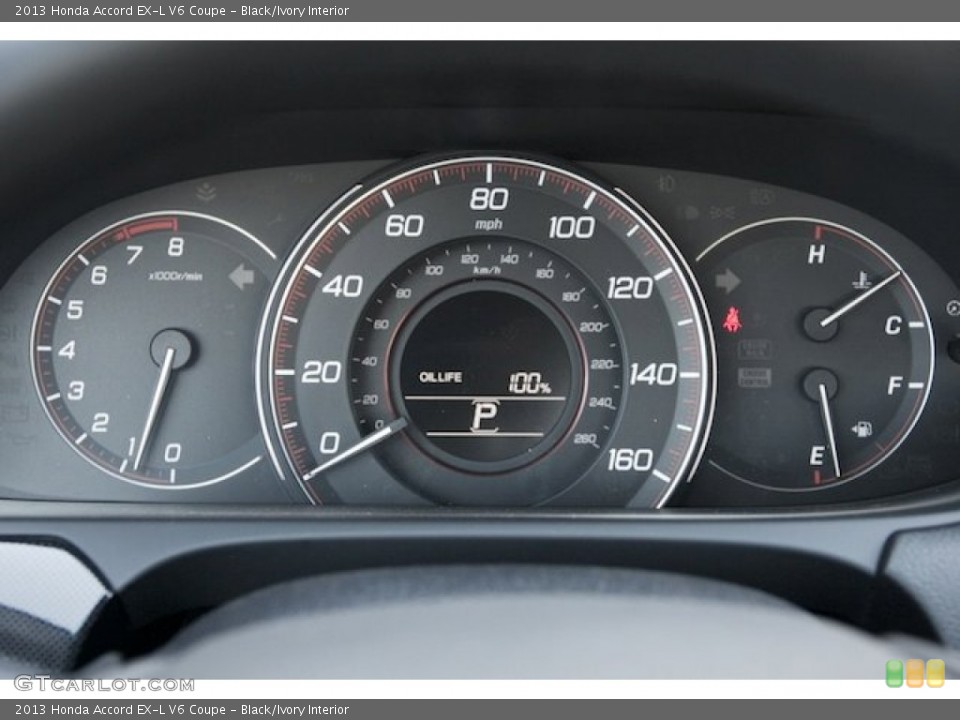 Black/Ivory Interior Gauges for the 2013 Honda Accord EX-L V6 Coupe #75852014