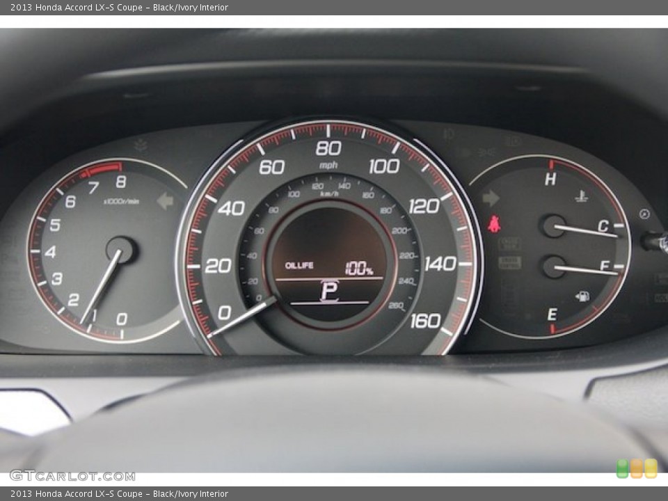 Black/Ivory Interior Gauges for the 2013 Honda Accord LX-S Coupe #75852375