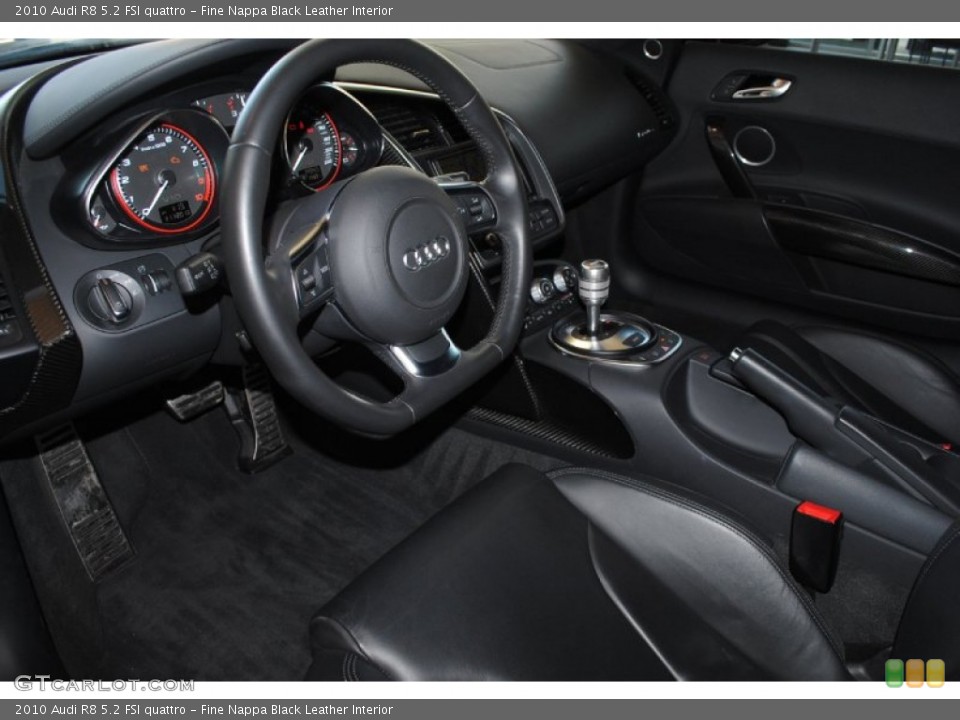 Fine Nappa Black Leather Interior Prime Interior for the 2010 Audi R8 5.2 FSI quattro #75854064