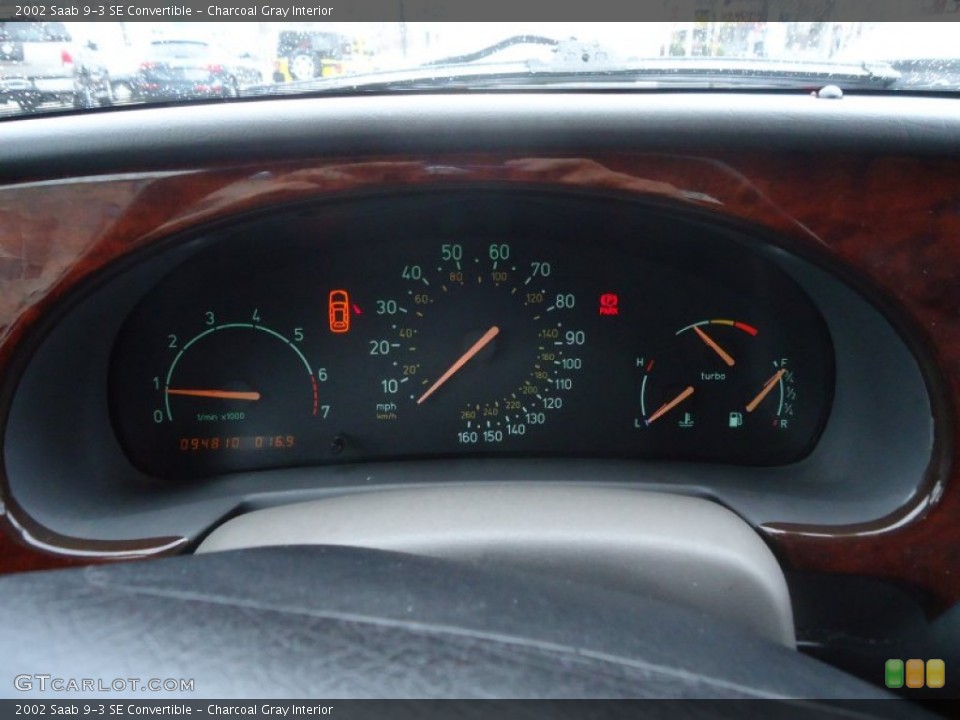 Charcoal Gray Interior Gauges for the 2002 Saab 9-3 SE Convertible #75854359
