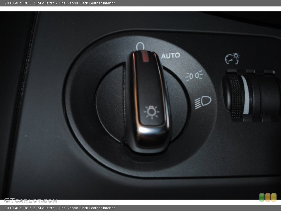 Fine Nappa Black Leather Interior Controls for the 2010 Audi R8 5.2 FSI quattro #75854575