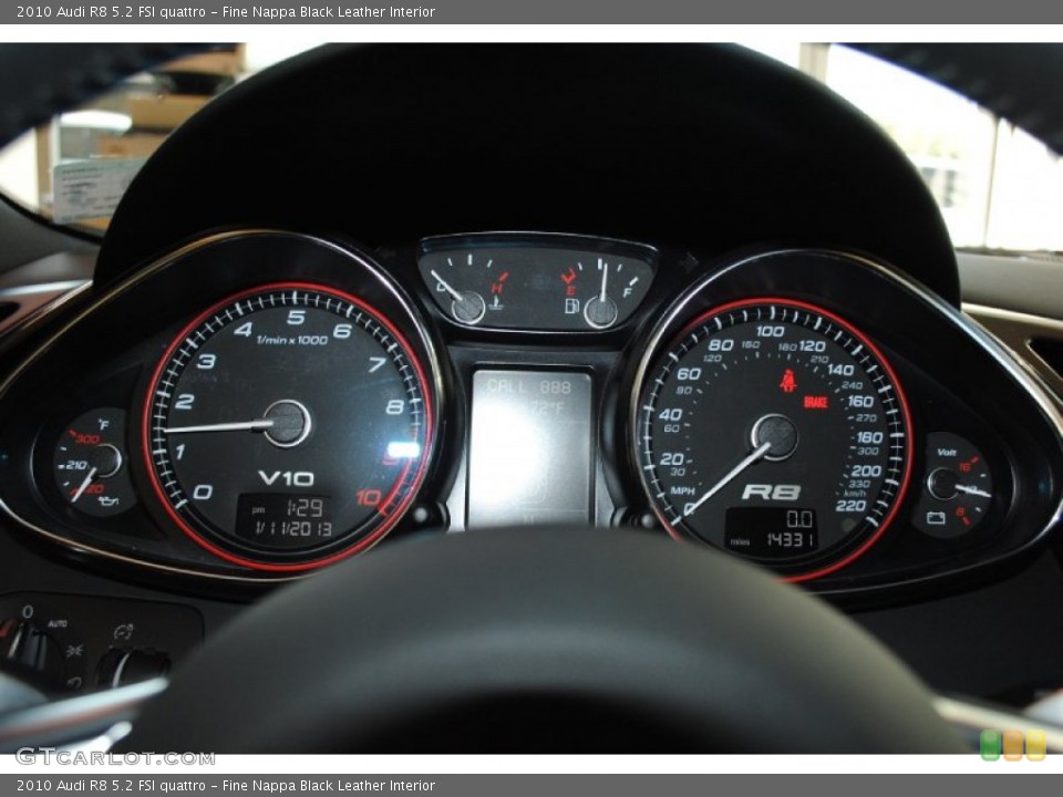 Fine Nappa Black Leather Interior Gauges for the 2010 Audi R8 5.2 FSI quattro #75854726