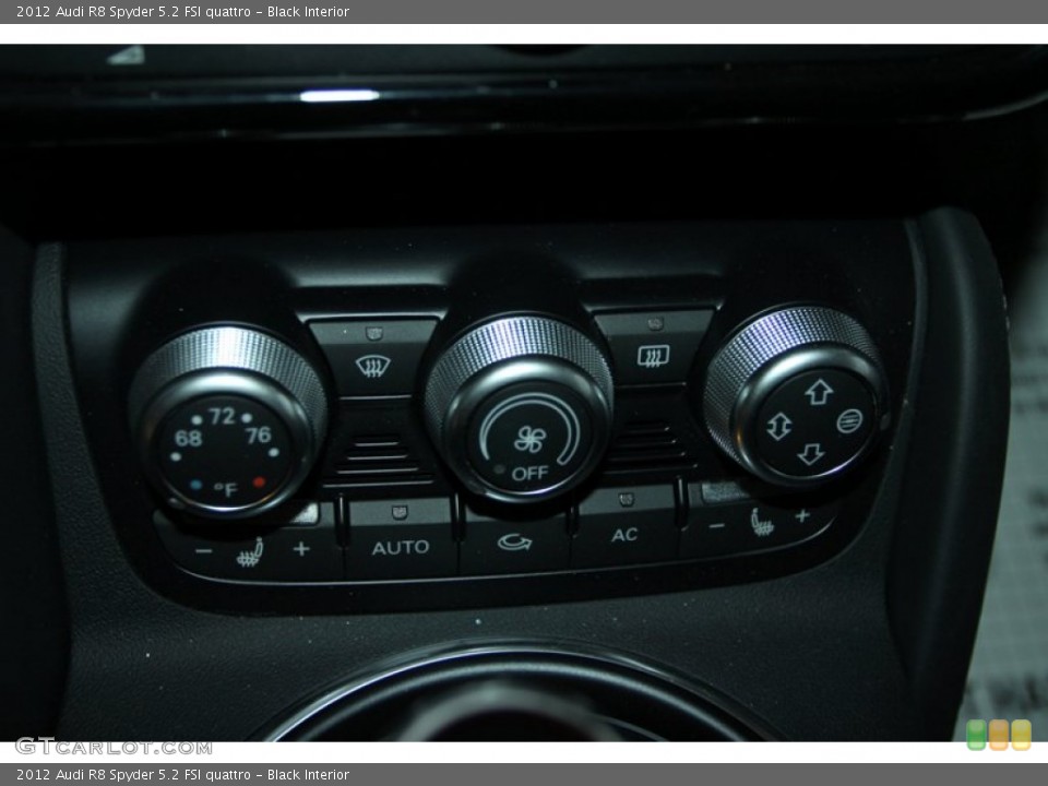 Black Interior Controls for the 2012 Audi R8 Spyder 5.2 FSI quattro #75856675
