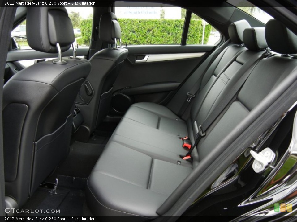 Black Interior Rear Seat for the 2012 Mercedes-Benz C 250 Sport #75859470