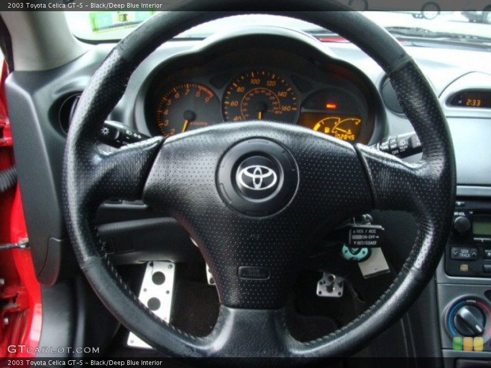 Black/Deep Blue Interior Steering Wheel for the 2003 Toyota Celica GT-S #75860236