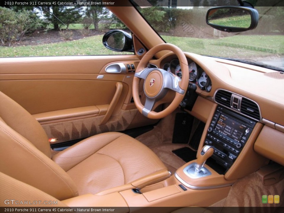 Natural Brown Interior Dashboard for the 2010 Porsche 911 Carrera 4S Cabriolet #75860839