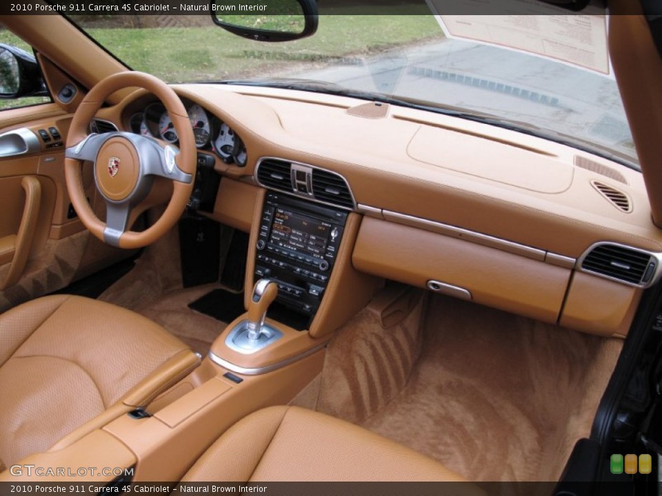 Natural Brown Interior Dashboard for the 2010 Porsche 911 Carrera 4S Cabriolet #75860857