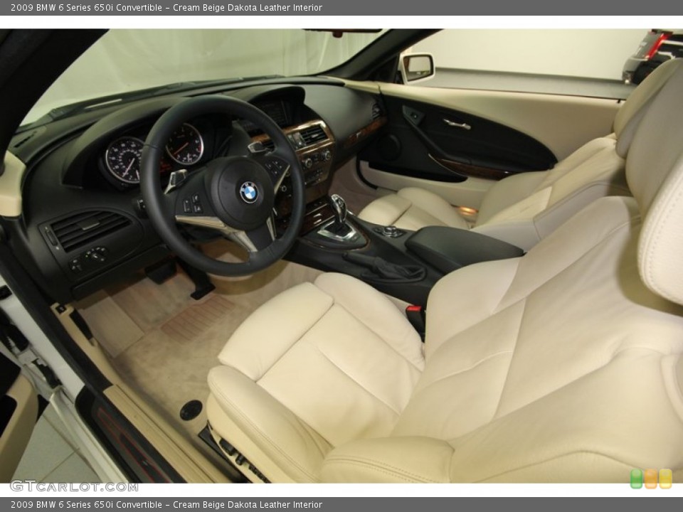 Cream Beige Dakota Leather Interior Prime Interior for the 2009 BMW 6 Series 650i Convertible #75860941