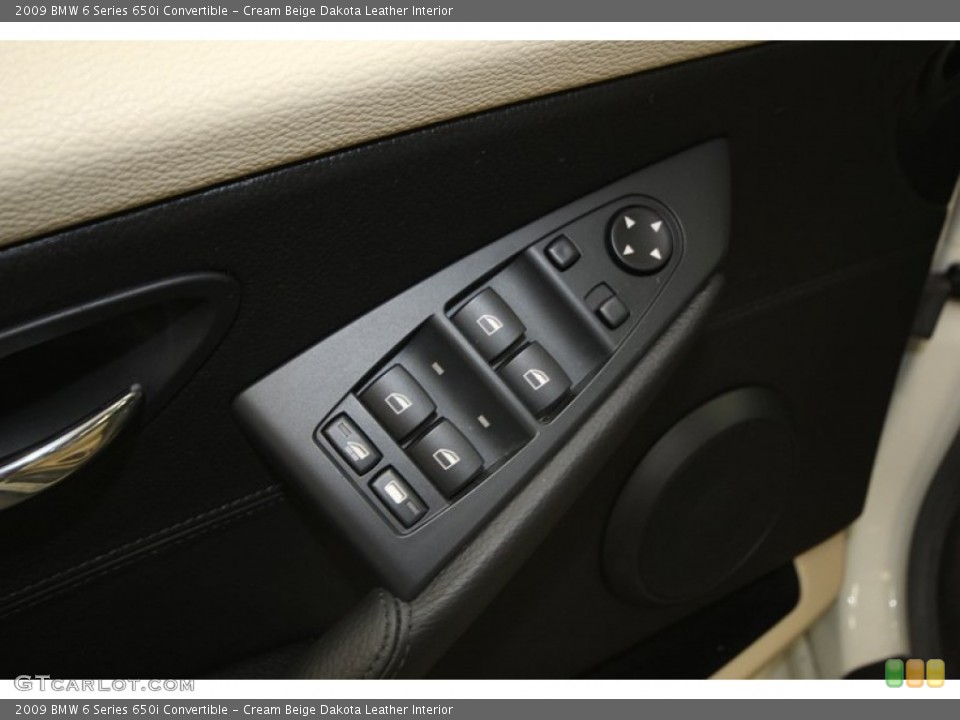 Cream Beige Dakota Leather Interior Controls for the 2009 BMW 6 Series 650i Convertible #75861133