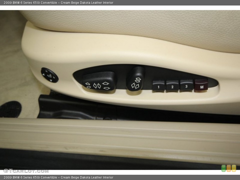 Cream Beige Dakota Leather Interior Controls for the 2009 BMW 6 Series 650i Convertible #75861148
