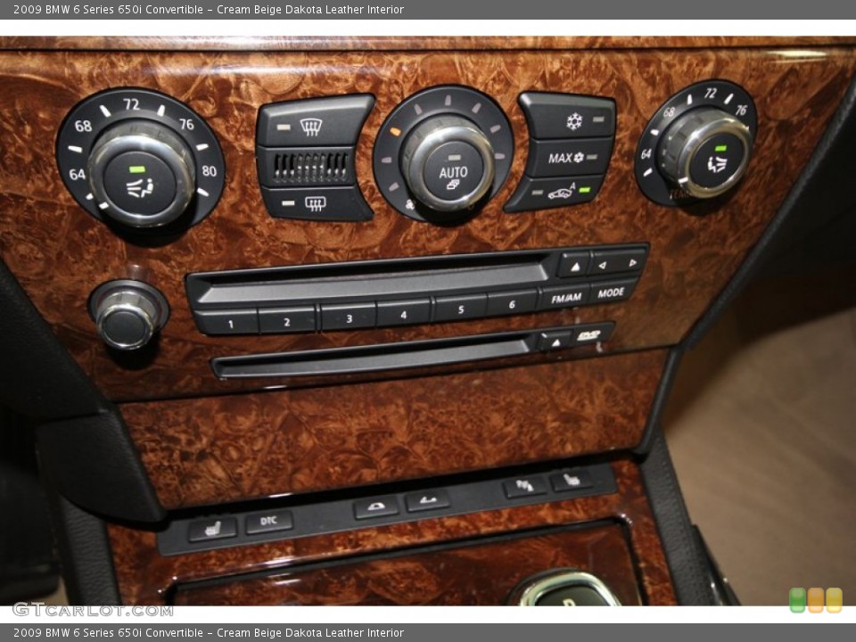 Cream Beige Dakota Leather Interior Controls for the 2009 BMW 6 Series 650i Convertible #75861193