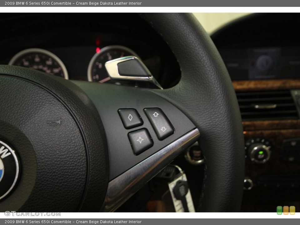 Cream Beige Dakota Leather Interior Controls for the 2009 BMW 6 Series 650i Convertible #75861298