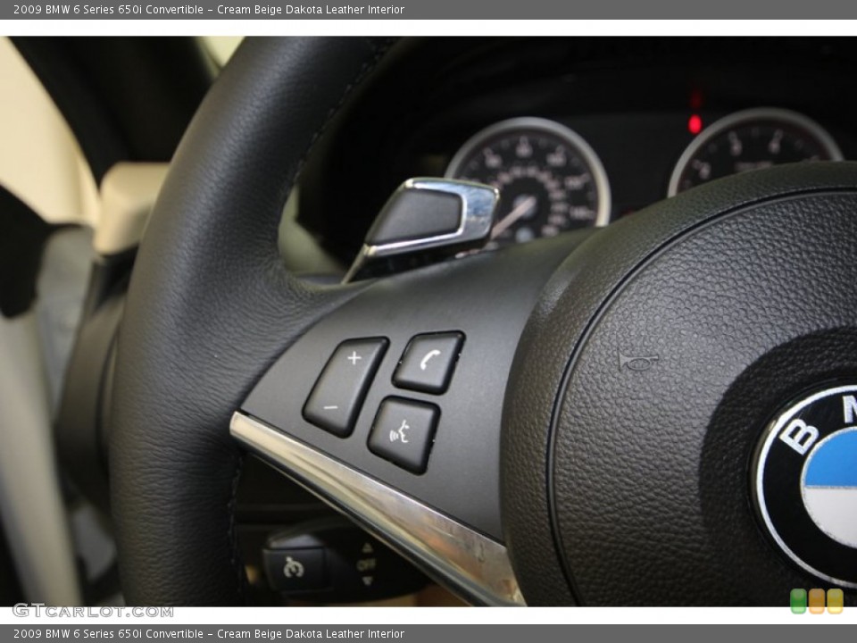 Cream Beige Dakota Leather Interior Controls for the 2009 BMW 6 Series 650i Convertible #75861312