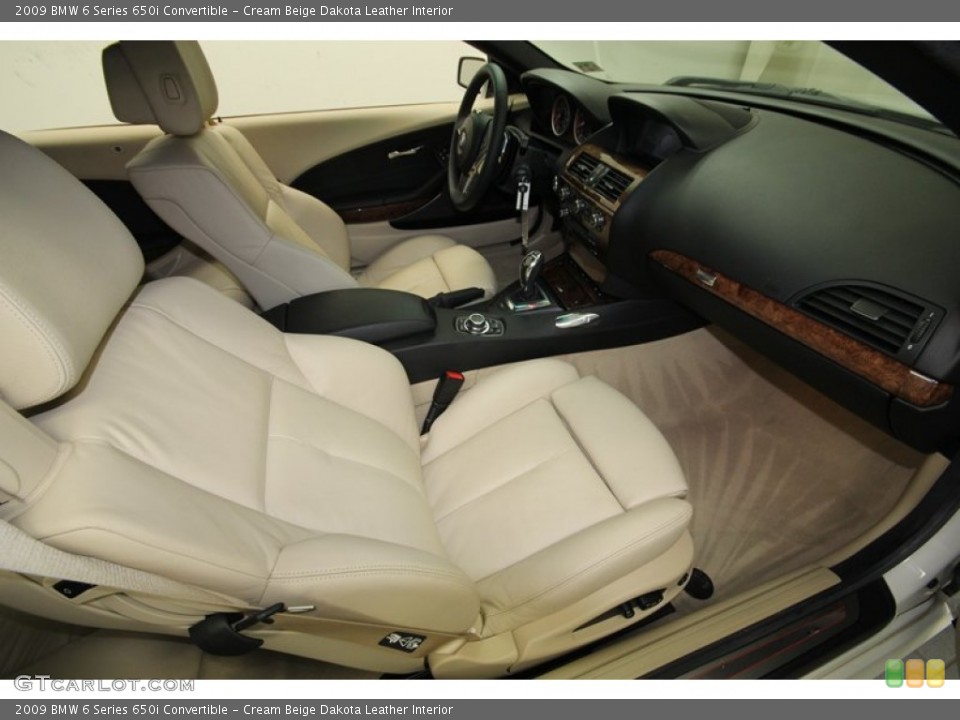 Cream Beige Dakota Leather Interior Photo for the 2009 BMW 6 Series 650i Convertible #75861394