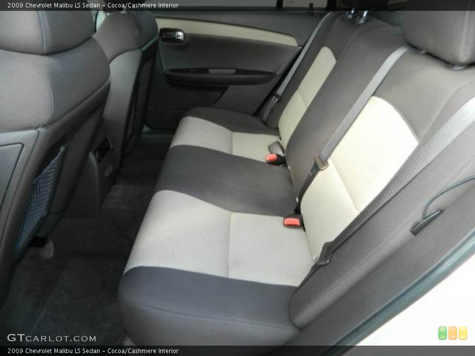 Cocoa/Cashmere Interior Rear Seat for the 2009 Chevrolet Malibu LS Sedan #75868001