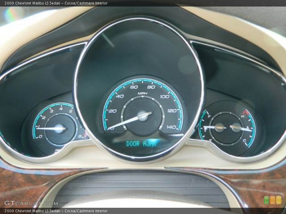 Cocoa/Cashmere Interior Gauges for the 2009 Chevrolet Malibu LS Sedan #75868034