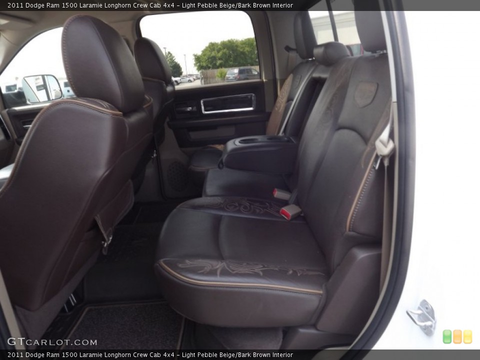 Light Pebble Beige/Bark Brown Interior Rear Seat for the 2011 Dodge Ram 1500 Laramie Longhorn Crew Cab 4x4 #75870847