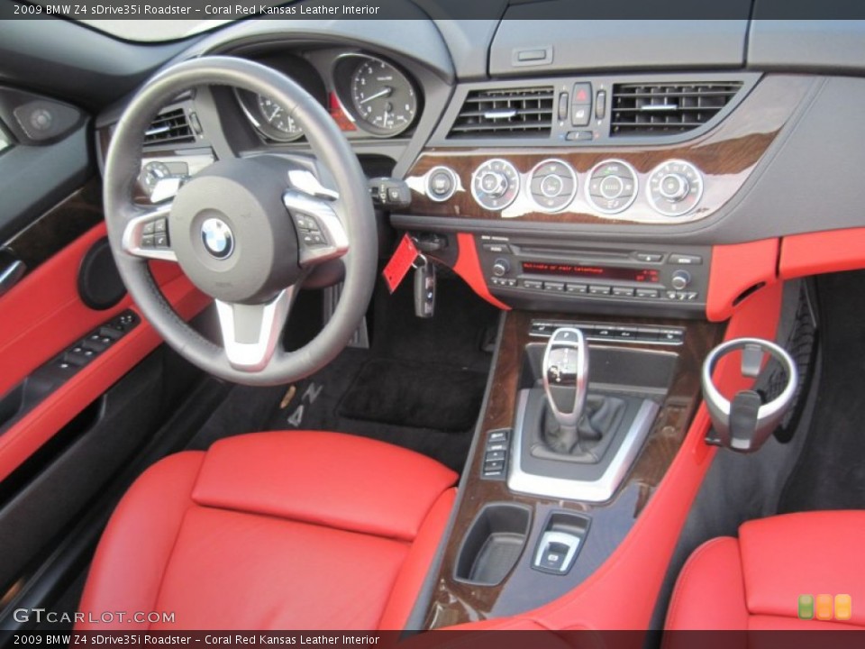 Coral Red Kansas Leather Interior Dashboard for the 2009 BMW Z4 sDrive35i Roadster #75874537