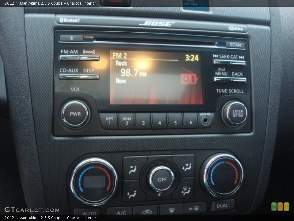 Charcoal Interior Controls for the 2012 Nissan Altima 2.5 S Coupe #75874739