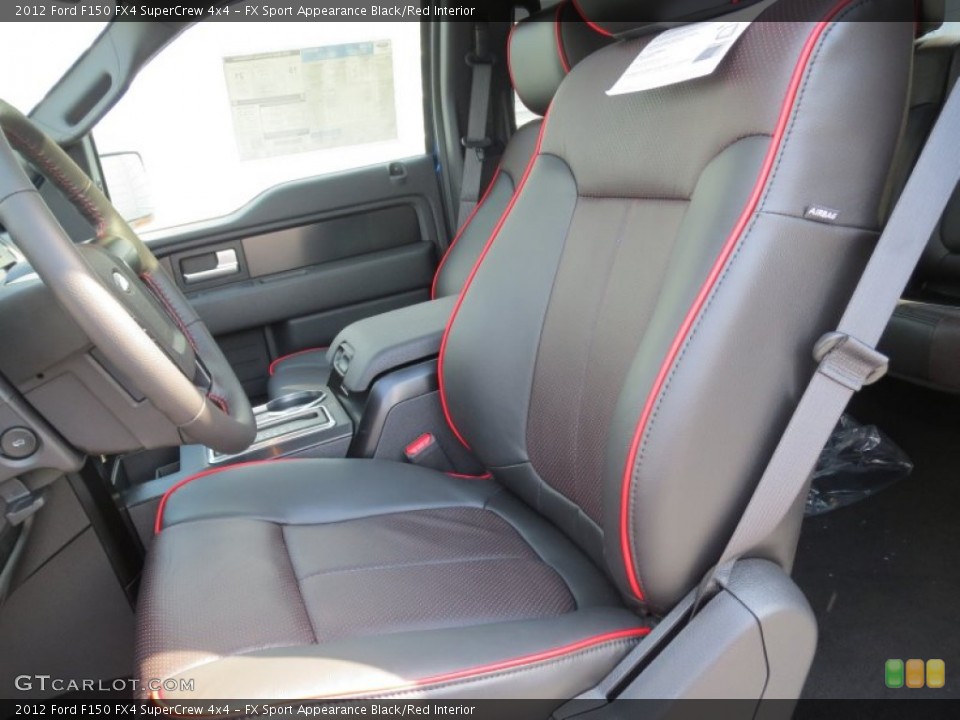 FX Sport Appearance Black/Red Interior Front Seat for the 2012 Ford F150 FX4 SuperCrew 4x4 #75876364