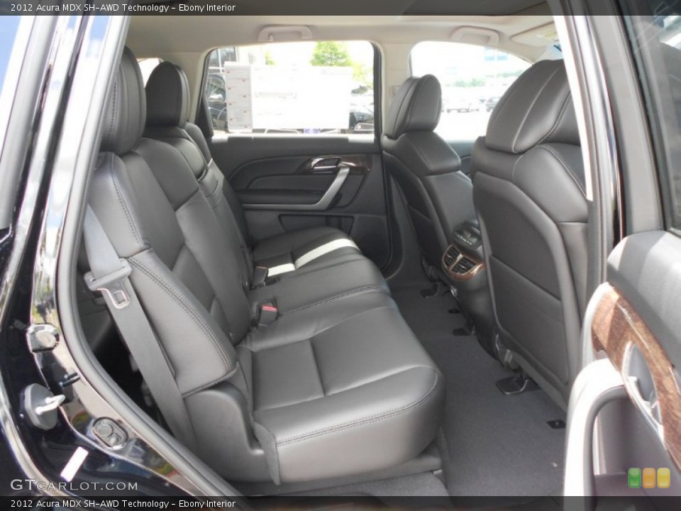Ebony Interior Rear Seat for the 2012 Acura MDX SH-AWD Technology #75883007