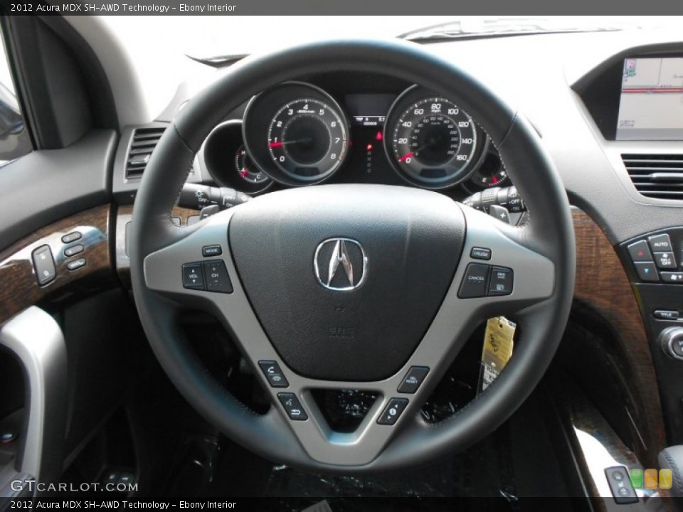 Ebony Interior Steering Wheel for the 2012 Acura MDX SH-AWD Technology #75883072