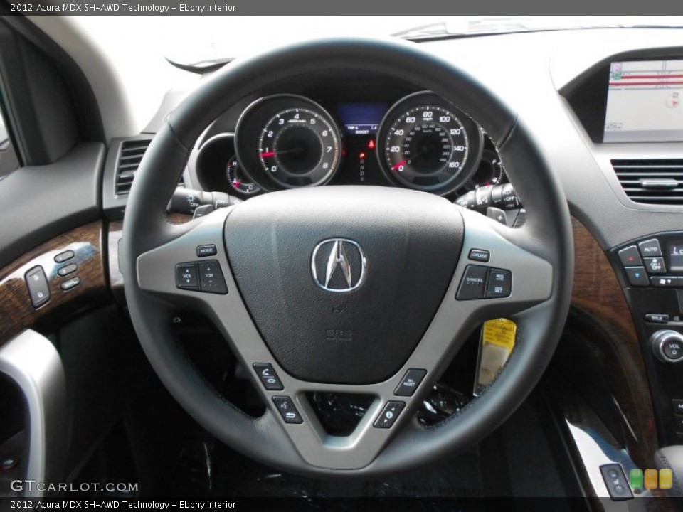 Ebony Interior Steering Wheel for the 2012 Acura MDX SH-AWD Technology #75883592