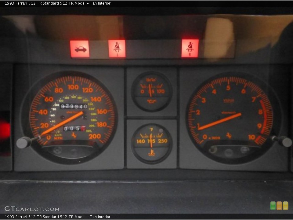 Tan Interior Gauges for the 1993 Ferrari 512 TR  #75884492