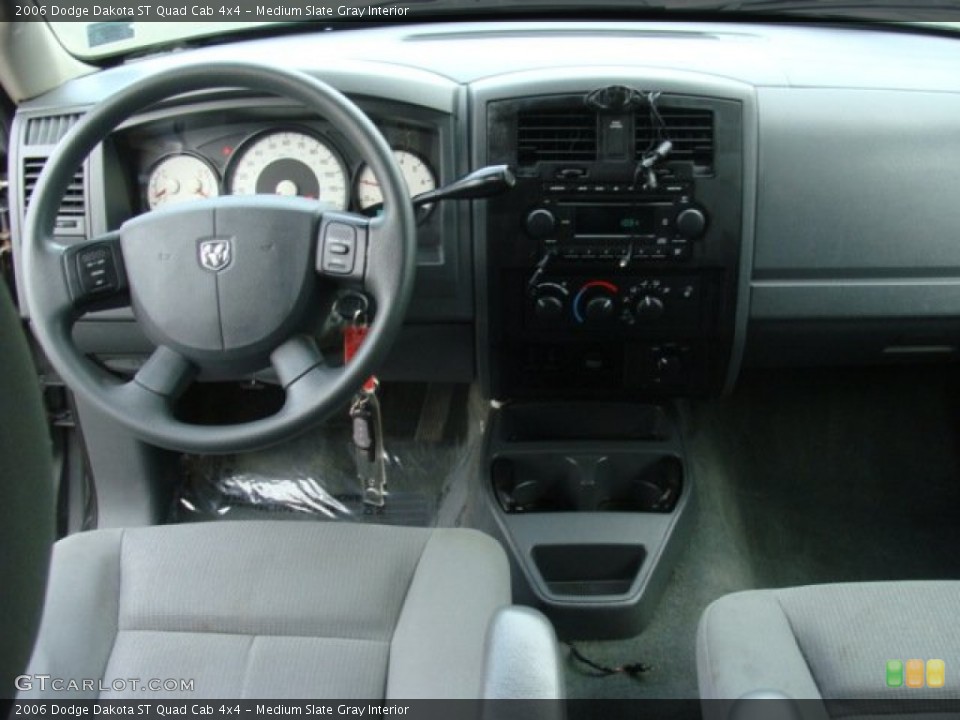 Medium Slate Gray Interior Dashboard for the 2006 Dodge Dakota ST Quad Cab 4x4 #75888634