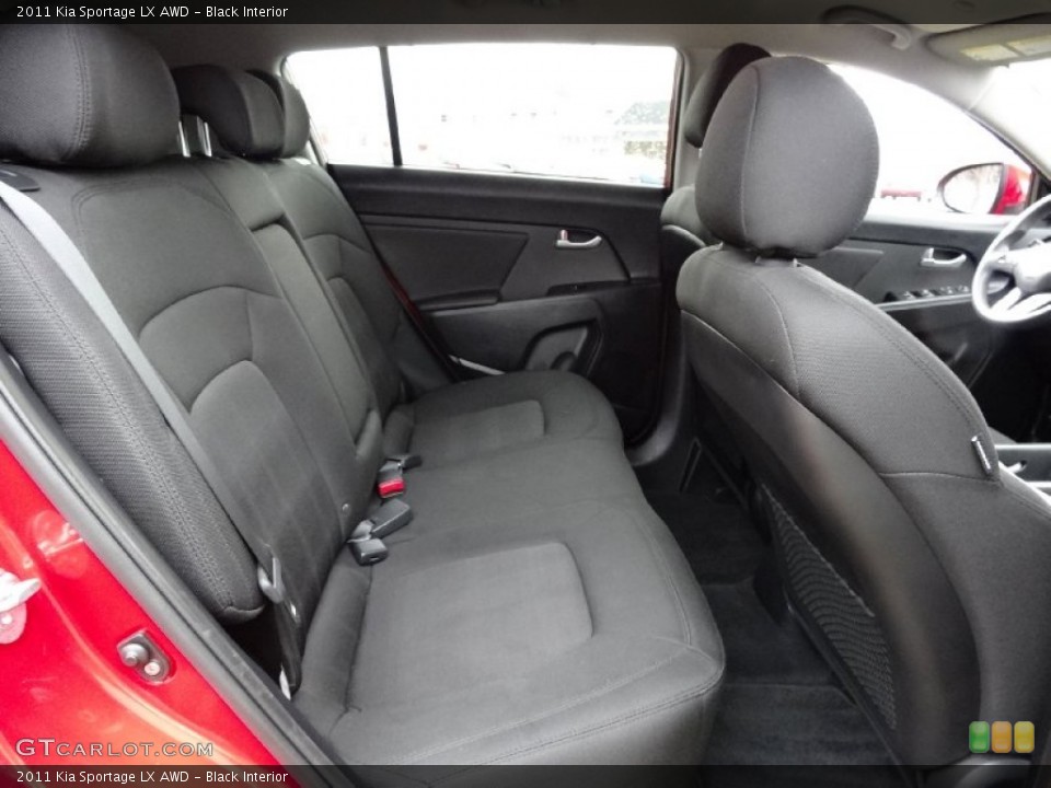Black Interior Rear Seat for the 2011 Kia Sportage LX AWD #75891892