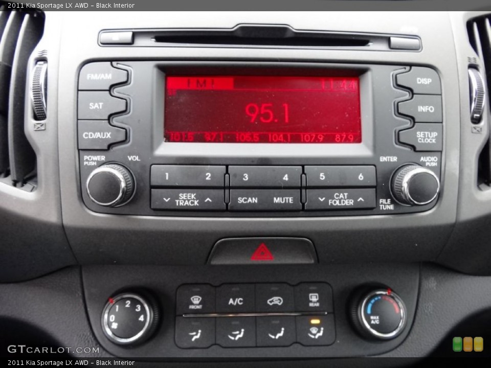 Black Interior Controls for the 2011 Kia Sportage LX AWD #75892013