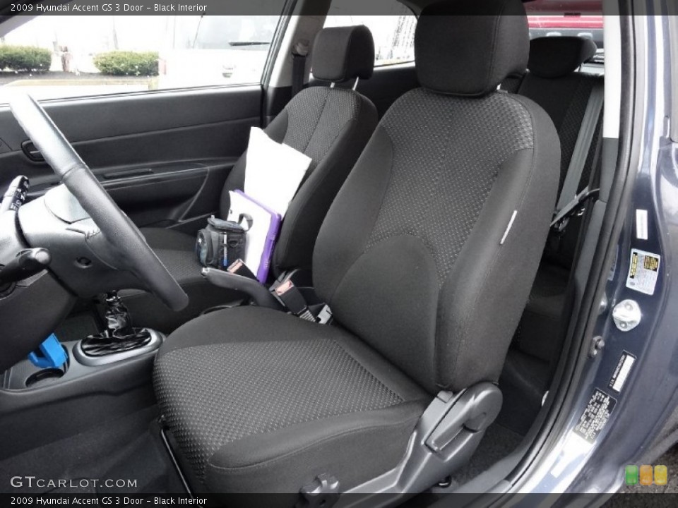 Black Interior Front Seat for the 2009 Hyundai Accent GS 3 Door #75892319