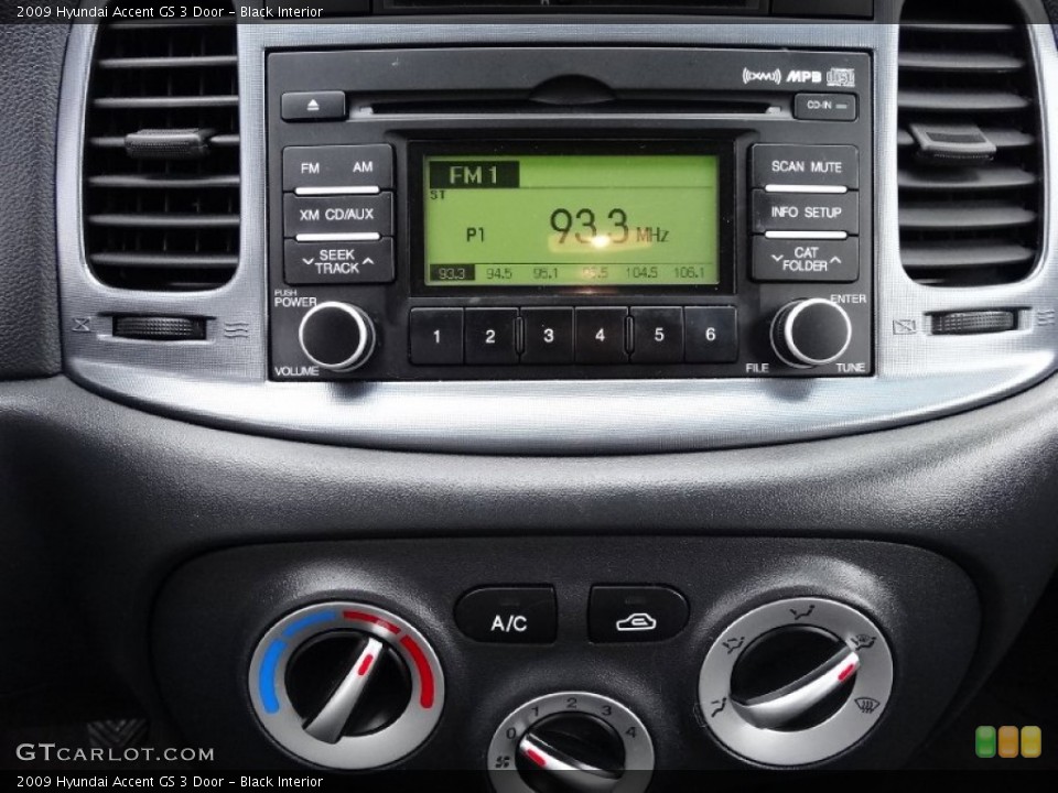 Black Interior Audio System for the 2009 Hyundai Accent GS 3 Door #75892463