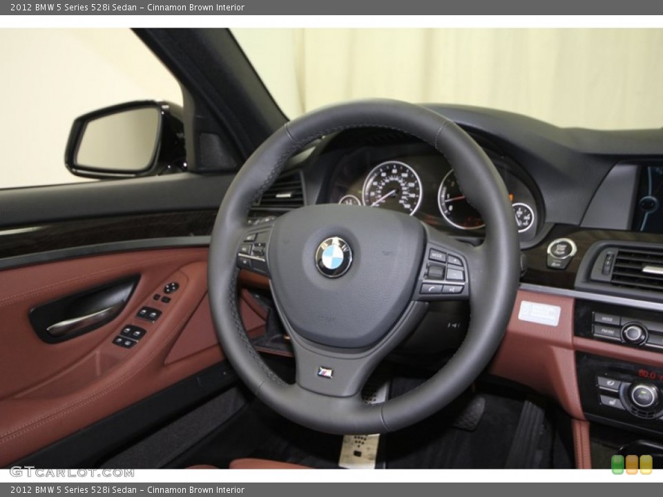 Cinnamon Brown Interior Steering Wheel for the 2012 BMW 5 Series 528i Sedan #75895190