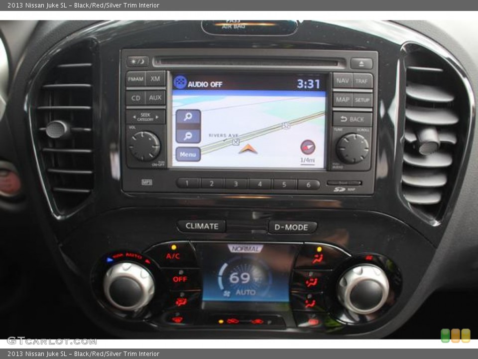 Black/Red/Silver Trim Interior Navigation for the 2013 Nissan Juke SL #75896488