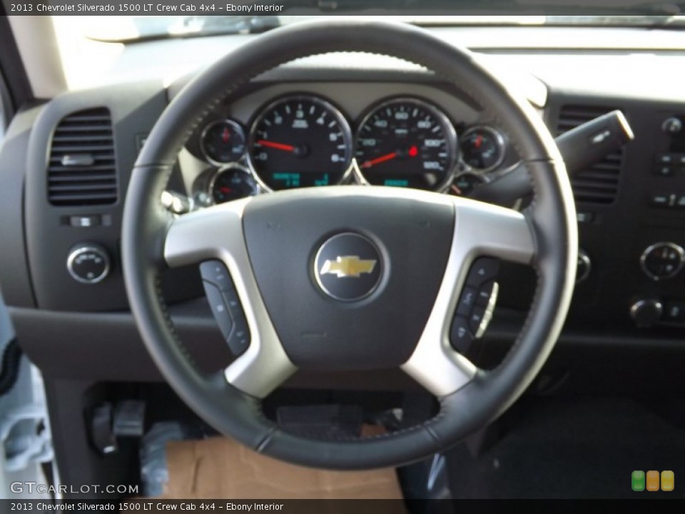 Ebony Interior Steering Wheel for the 2013 Chevrolet Silverado 1500 LT Crew Cab 4x4 #75896528