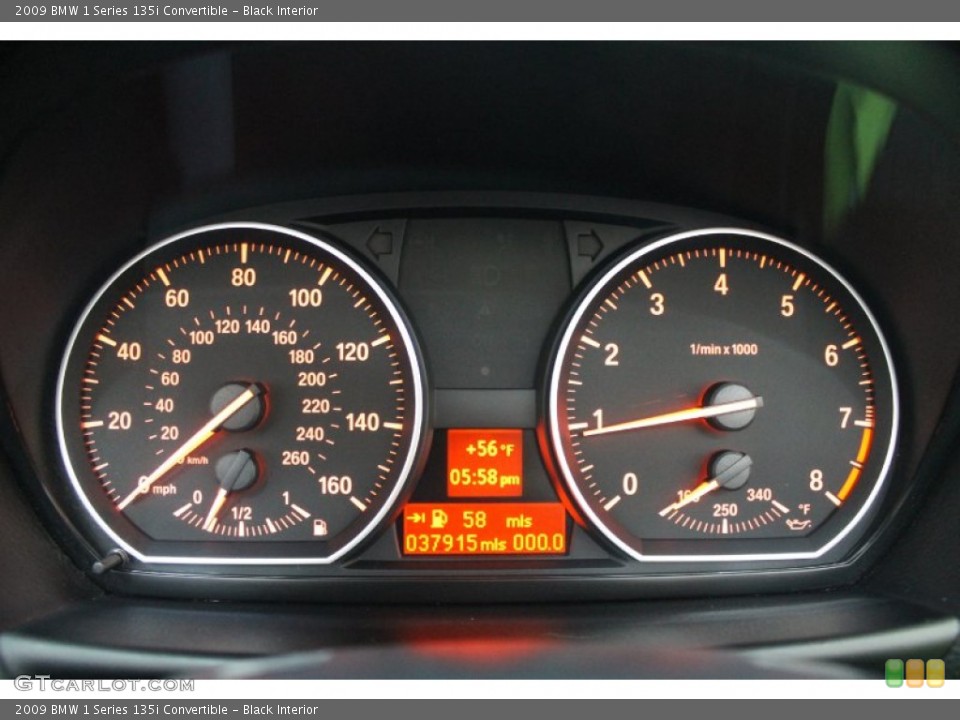 Black Interior Gauges for the 2009 BMW 1 Series 135i Convertible #75899801