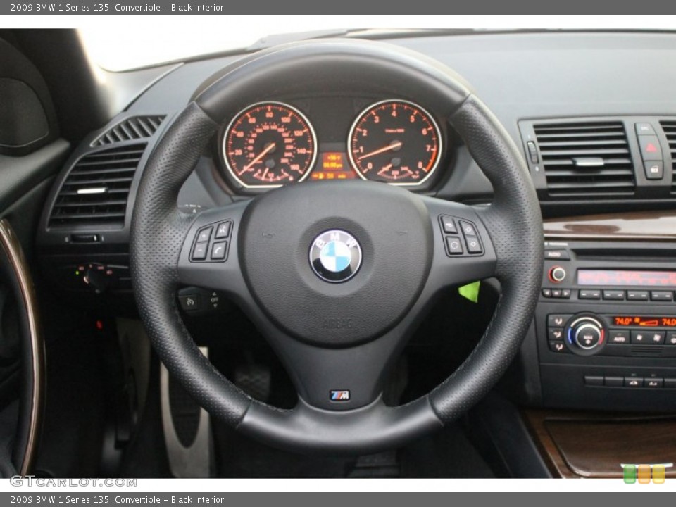 Black Interior Steering Wheel for the 2009 BMW 1 Series 135i Convertible #75899858
