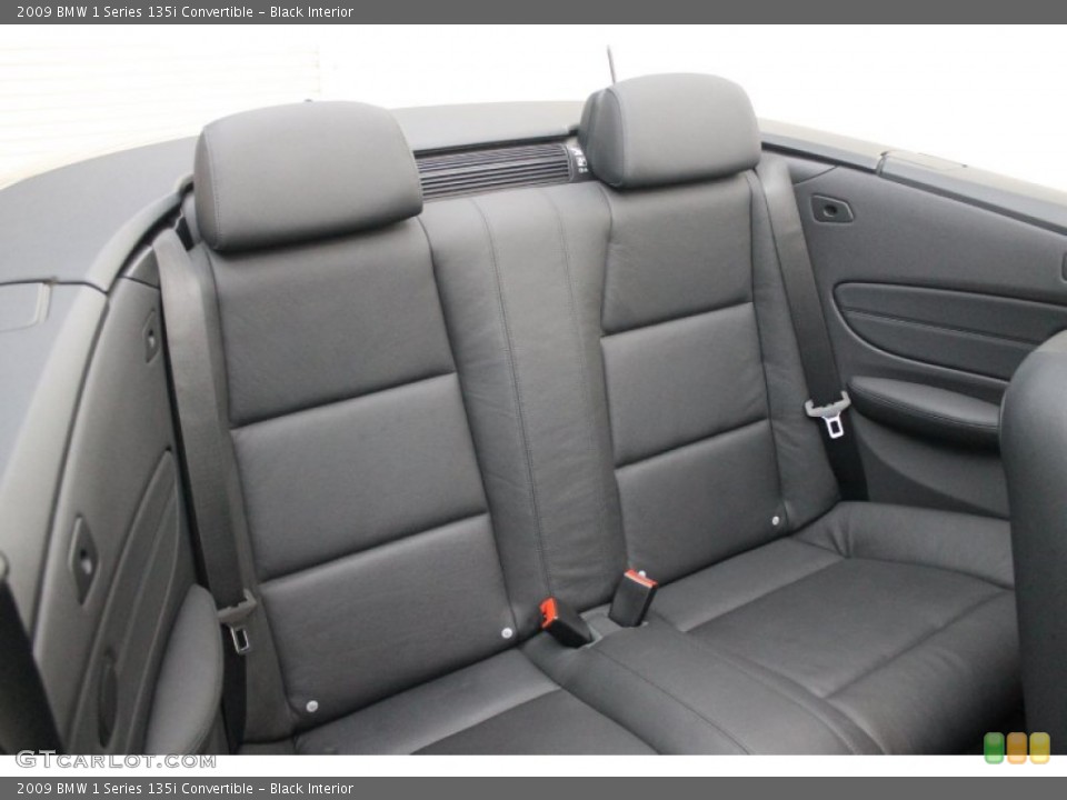 Black Interior Rear Seat for the 2009 BMW 1 Series 135i Convertible #75899893