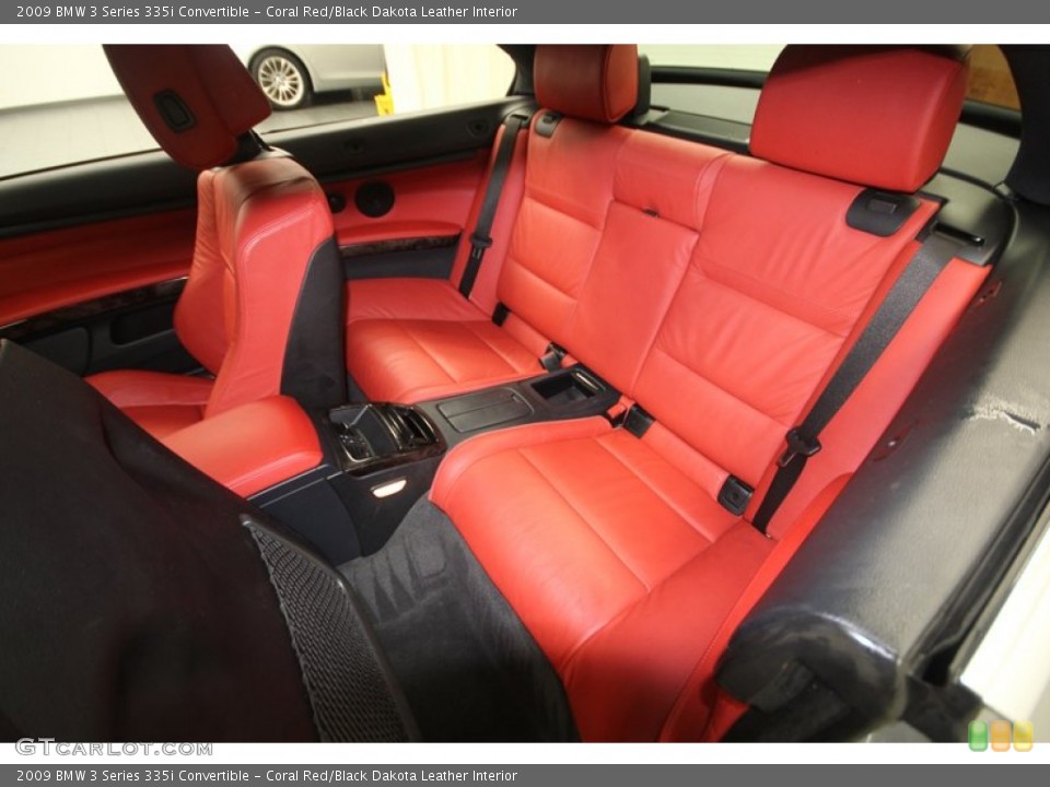 Coral Red/Black Dakota Leather Interior Rear Seat for the 2009 BMW 3 Series 335i Convertible #75903378