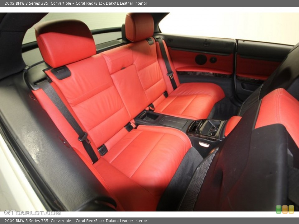 Coral Red/Black Dakota Leather Interior Rear Seat for the 2009 BMW 3 Series 335i Convertible #75903629