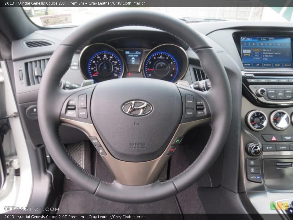 Gray Leather/Gray Cloth Interior Steering Wheel for the 2013 Hyundai Genesis Coupe 2.0T Premium #75904295