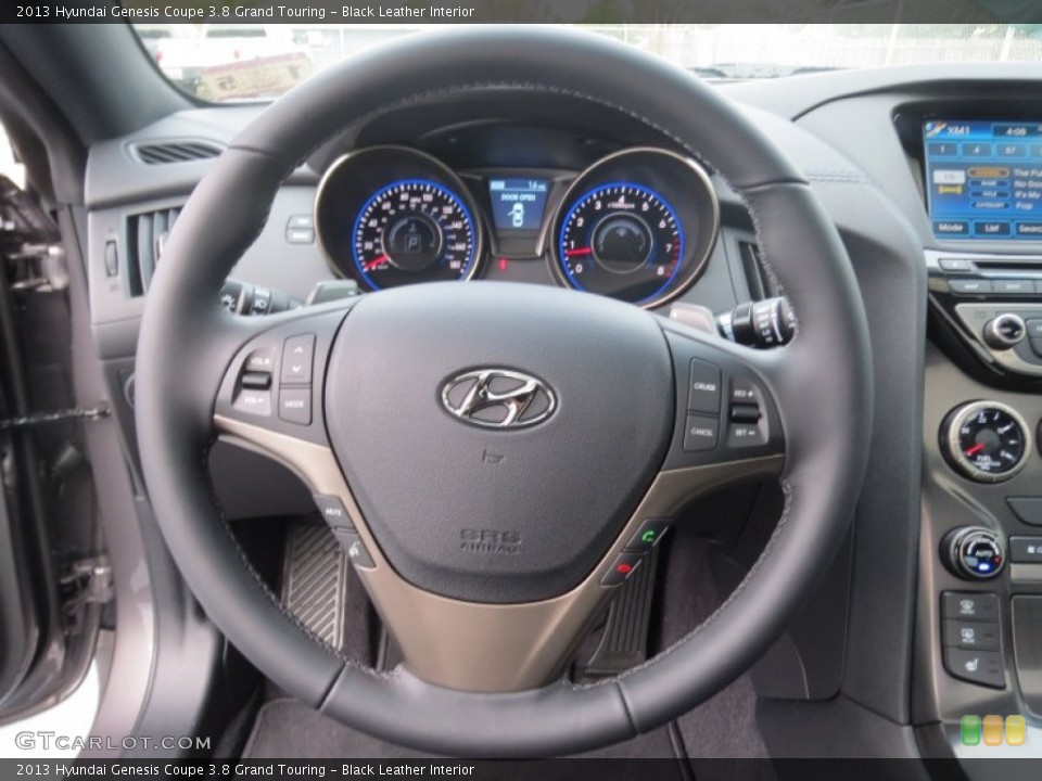 Black Leather Interior Steering Wheel for the 2013 Hyundai Genesis Coupe 3.8 Grand Touring #75904808