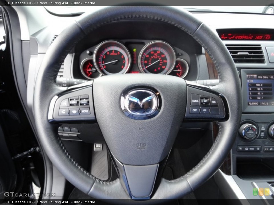 Black Interior Steering Wheel for the 2011 Mazda CX-9 Grand Touring AWD #75905855