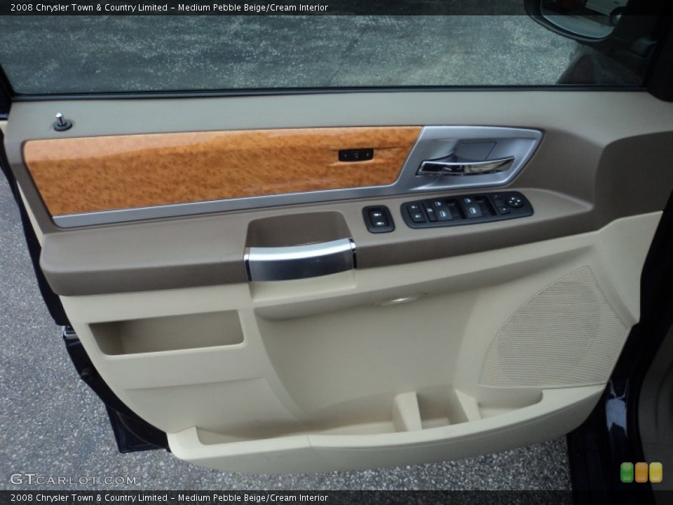 Medium Pebble Beige/Cream Interior Door Panel for the 2008 Chrysler Town & Country Limited #75907739