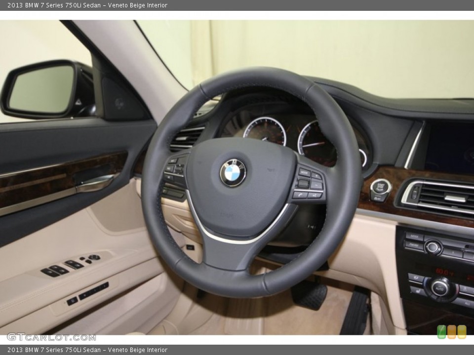 Veneto Beige Interior Steering Wheel for the 2013 BMW 7 Series 750Li Sedan #75908033
