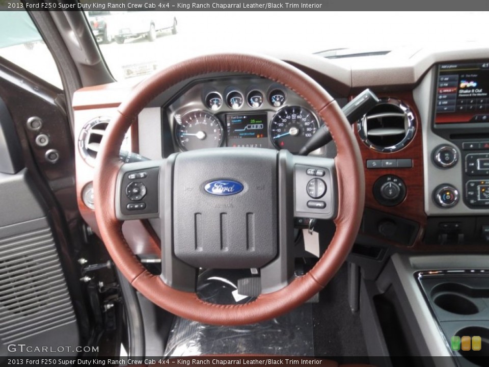 King Ranch Chaparral Leather/Black Trim Interior Steering Wheel for the 2013 Ford F250 Super Duty King Ranch Crew Cab 4x4 #75911933